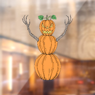 Pumpkin Man Halloween Art Window Cling