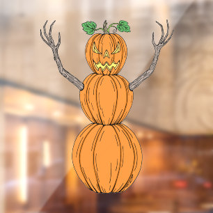 Pumpkin Man Halloween Art Window Cling