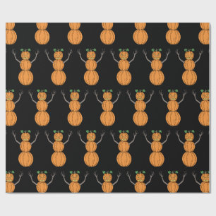 Pumpkin Man Halloween Art Wrapping Paper
