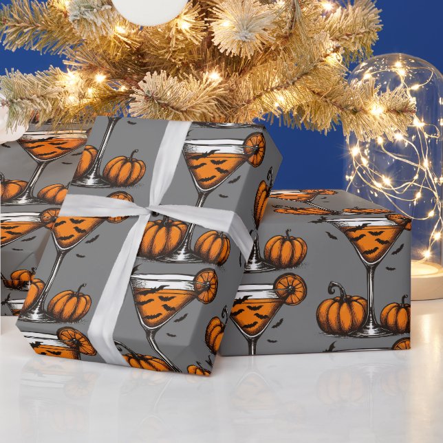 Pumpkin Martini Wrapping Paper (Holidays)