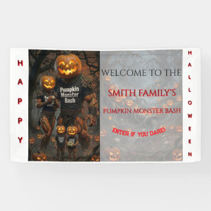 Pumpkin Monster Bash Halloween Family Photo Backdr Banner