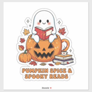 Pumpkin Mug Ghost Sticker – Cute Halloween Ghost