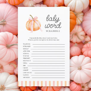 Pumpkin On The Way Baby Shower Word Scramble Game