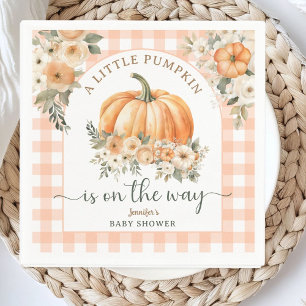 Pumpkin On The Way Fall Baby Shower Gender Neutral Napkin