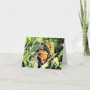 Pumpkin On Vine Nature Customizable Note Thank You Card