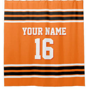 Pumpkin Orange Black White Stripes Sports Jersey