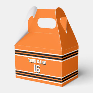 Pumpkin Orange Blk Team Jersey Custom Number Name Favor Box