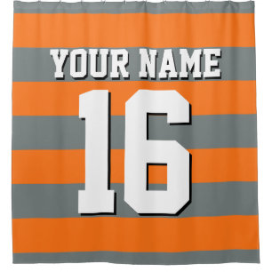 Pumpkin Orange Charcoal Sports Jersey Stripe