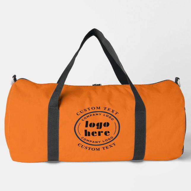 Pumpkin Orange Company Logo Business Promotional Duffle Bag (Front)