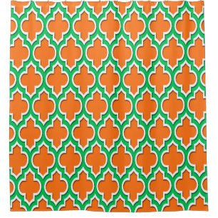 Pumpkin Orange Emerald Green Wht XL Moroccan #4DS