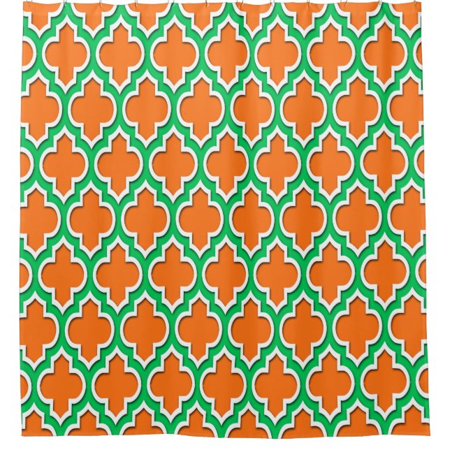 Pumpkin Orange Emerald Green Wht XL Moroccan #4DS (Front)