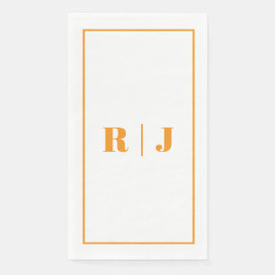 Pumpkin Orange Monogram Simple Fall Autumn Wedding Napkin