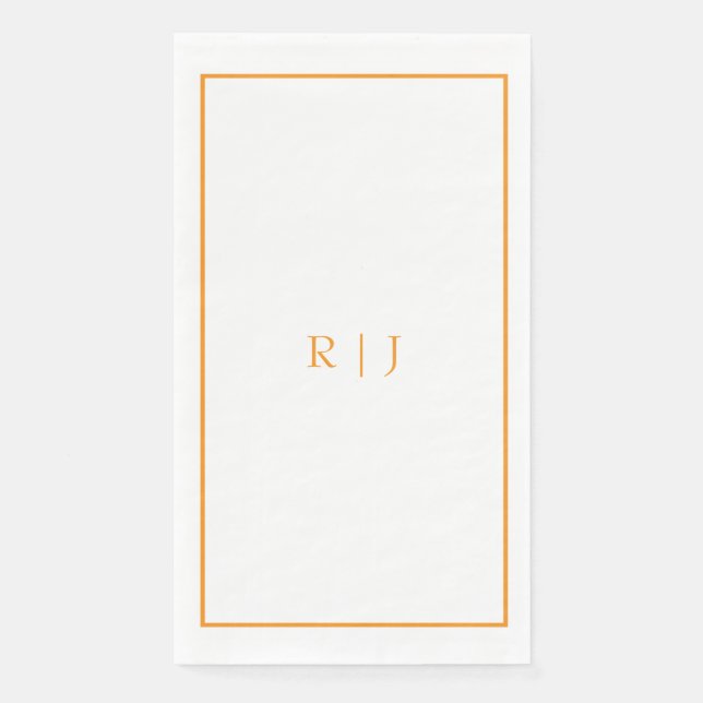 Pumpkin Orange Monograms Fall Autumn Wedding Napkin (Front)