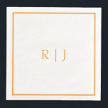 Pumpkin Orange Monograms Fall Autumn Wedding Napkin<br><div class="desc">Designed with text template for monogrammed initials which you can customize!</div>