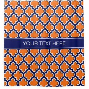 Pumpkin Orange Navy Blue Moroccan #5DSN Monogram