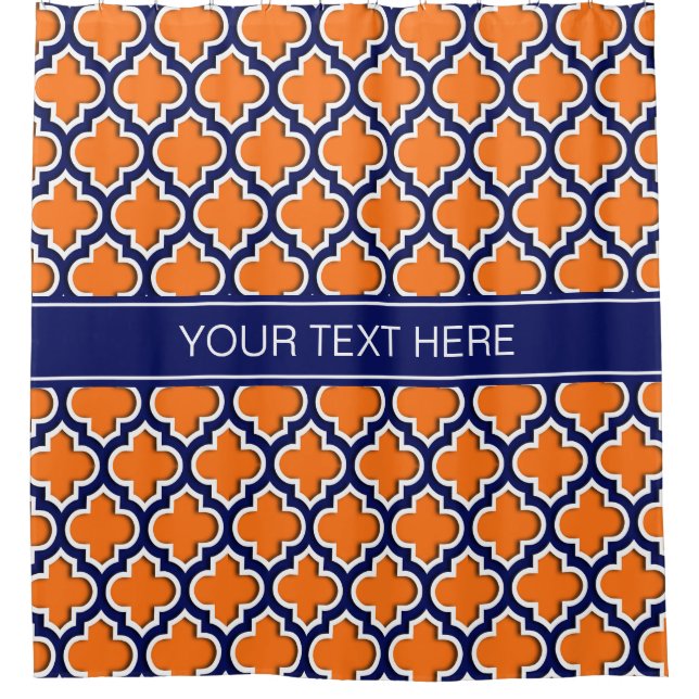 Pumpkin Orange Navy Blue Moroccan #5DSN Monogram (Front)