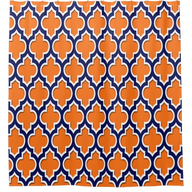 Pumpkin Orange Navy Blue White XL Moroccan #4DS (Front)