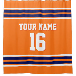 Pumpkin Orange Navy White Stripes Sports Jersey