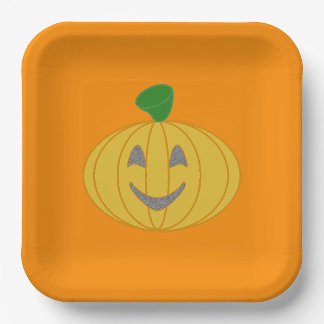 Pumpkin Orange  Paper Plate (Front)