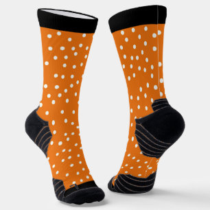 Pumpkin Orange Poke A Dot Design Socks