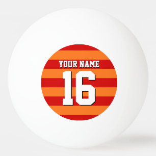 Pumpkin Orange Red Team Jersey Preppy Stripe Ping Pong Ball