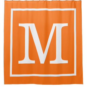Pumpkin Orange White Framed XL Initial Monogram
