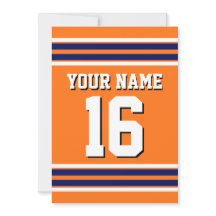 Pumpkin Orange with Navy White Stripes Team Jersey