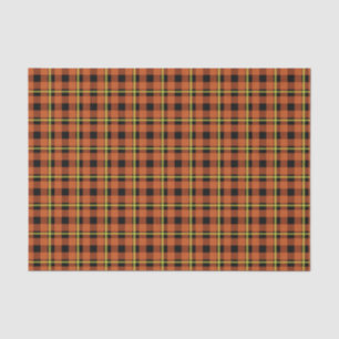 Pumpkin Orange & Yellow Tartan Tissue Paper