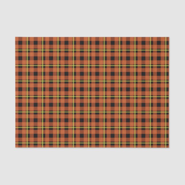 Pumpkin Orange & Yellow Tartan Tissue Paper (Front)