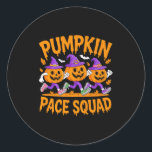 Pumpkin Pace Squad Runner Costume Halloween Runnin Classic Round Sticker<br><div class="desc">Pumpkin Pace Squad Runner Costume Halloween Running Marathon Premium</div>