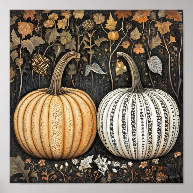 Pumpkin painting autumn poster kitchen wall decor (Front)