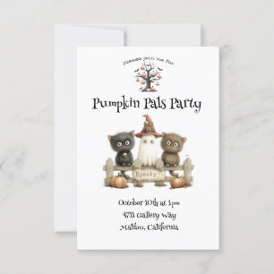 Pumpkin Pals Party Cute Halloween Invitation