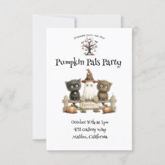 Pumpkin Pals Party Cute Halloween Invitation