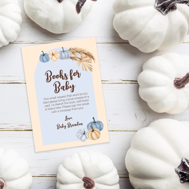 Pumpkin Pampas Boho Baby Shower Book Request Enclosure Card (Creator Uploaded)