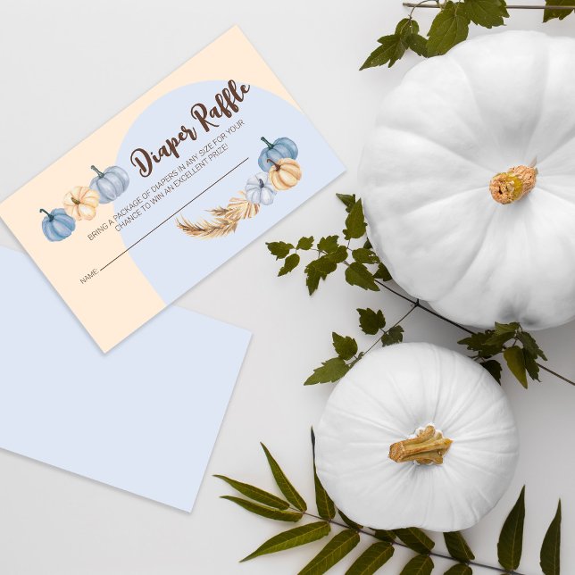 Pumpkin Pampas Boho Baby Shower Diaper Raffle Enclosure Card (Creator Uploaded)