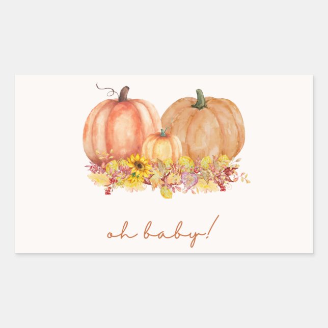 Pumpkin Pampas Grass Baby Shower Favor Tag (Front)