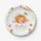 Pumpkin Paper Plates Pink Gold Birthday Autumn