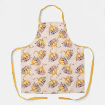 Pumpkin pastel peach gold polka dot floral fall