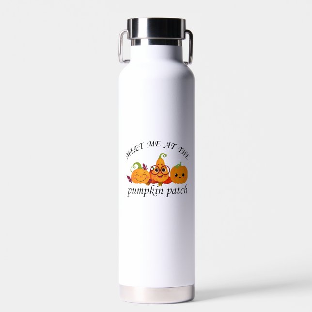Pumpkin Patch Adventures: Fall Tee Water Bottle (Front)
