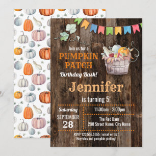 Pumpkin Patch Birthday Bash Invitation