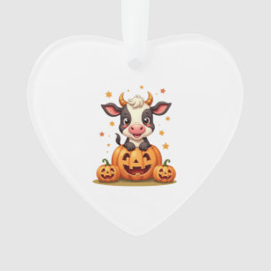 Pumpkin Patch Cow Ornament