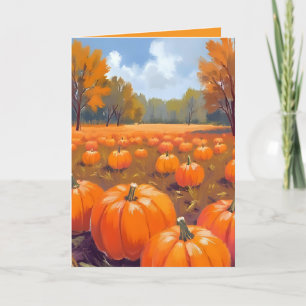 Pumpkin Patch Fall Thanksgiving Watercolor Card