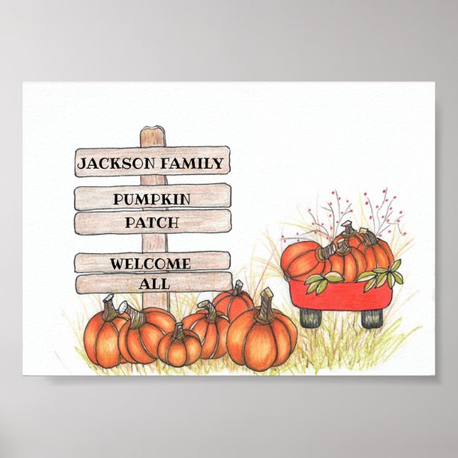 Pumpkin Patch Family Name Poster (Front)