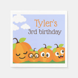 Pumpkin Patch Farm Kids Birthday Napkin