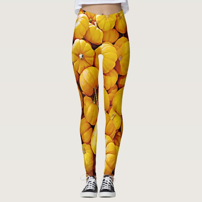Pumpkin Patch Halloween Autumn Fall Leggings (Front)