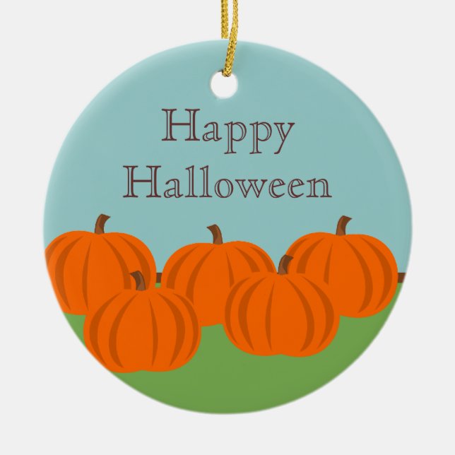 Pumpkin Patch Halloween Ornament (Front)