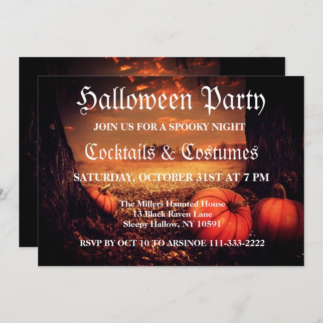 Pumpkin Patch Halloween Party Invitation (Front/Back)