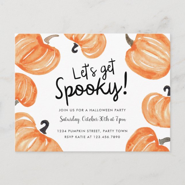 Pumpkin Patch Halloween Party Invitation Postcard (Front)