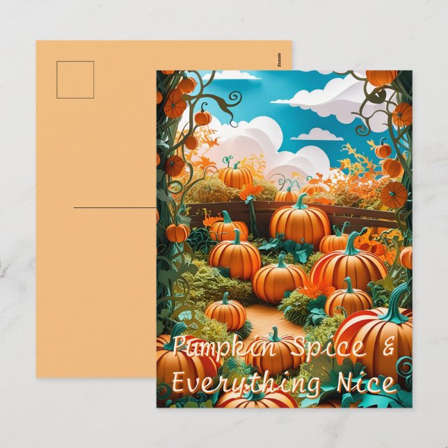 Pumpkin Patch Harvest Holiday Postcard (Front/Back)