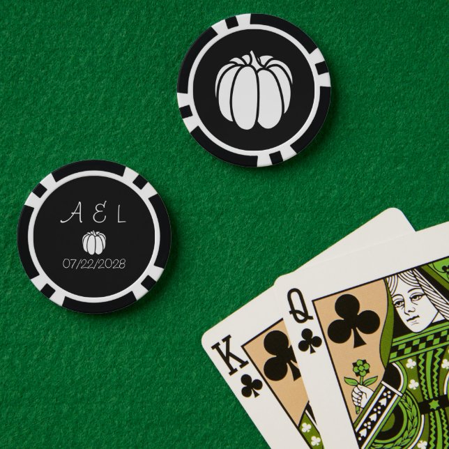 Pumpkin Patch in Black Poker Chips (Poker Table (Double))